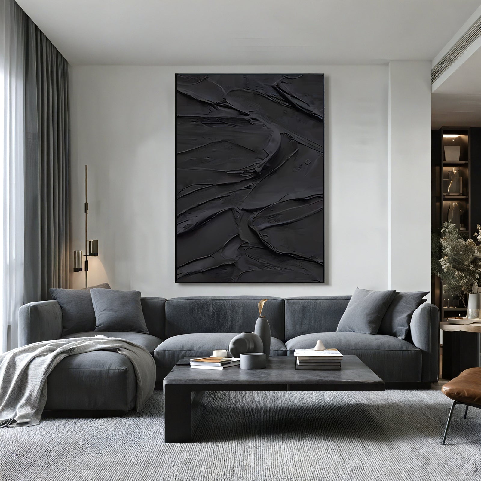 Textured Black Painting #TX347