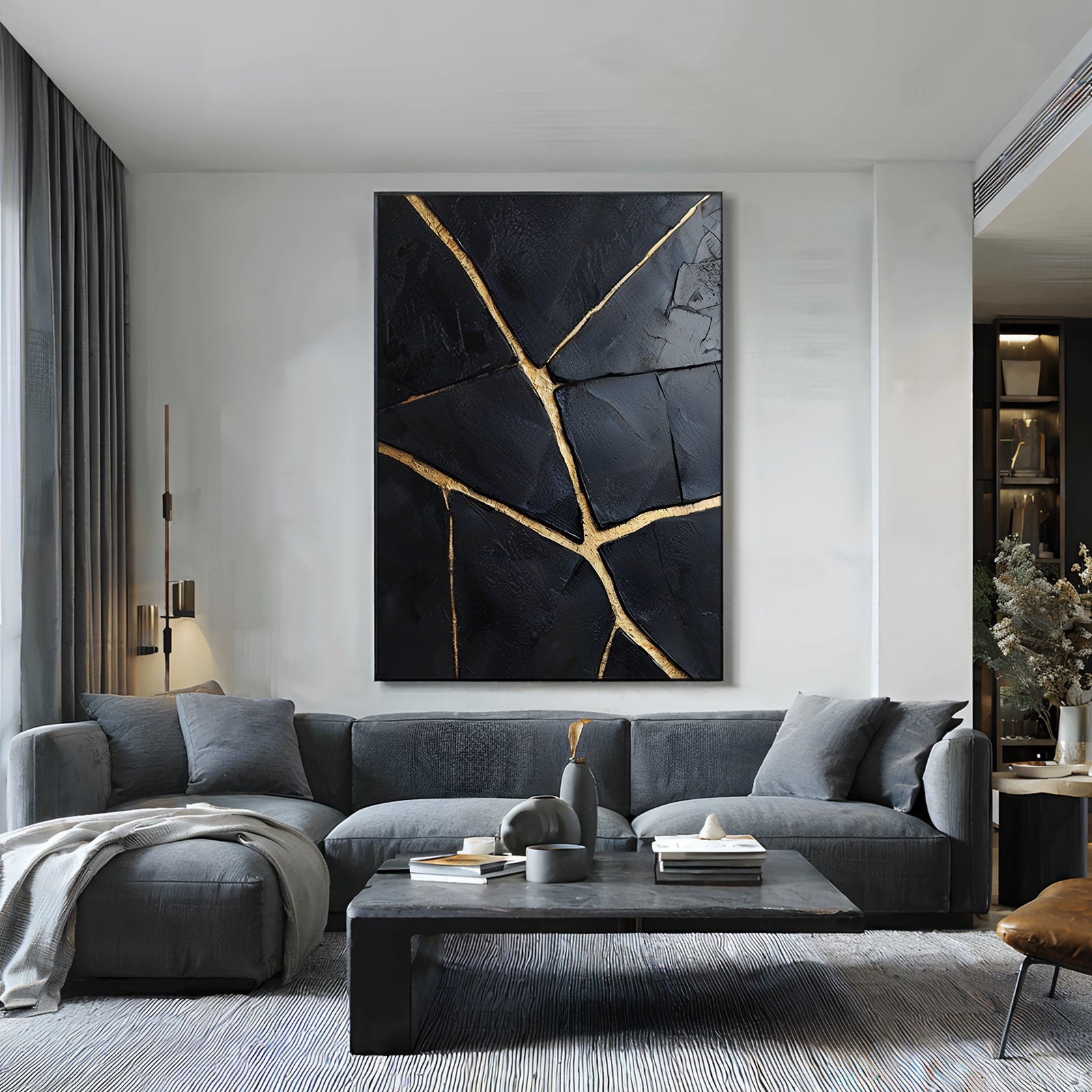 Textured Black & Gold Art #TX241