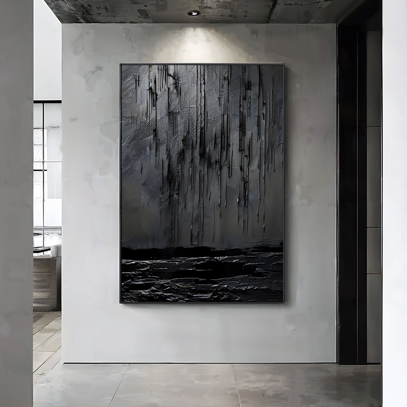 Textured Black Painting #TB324