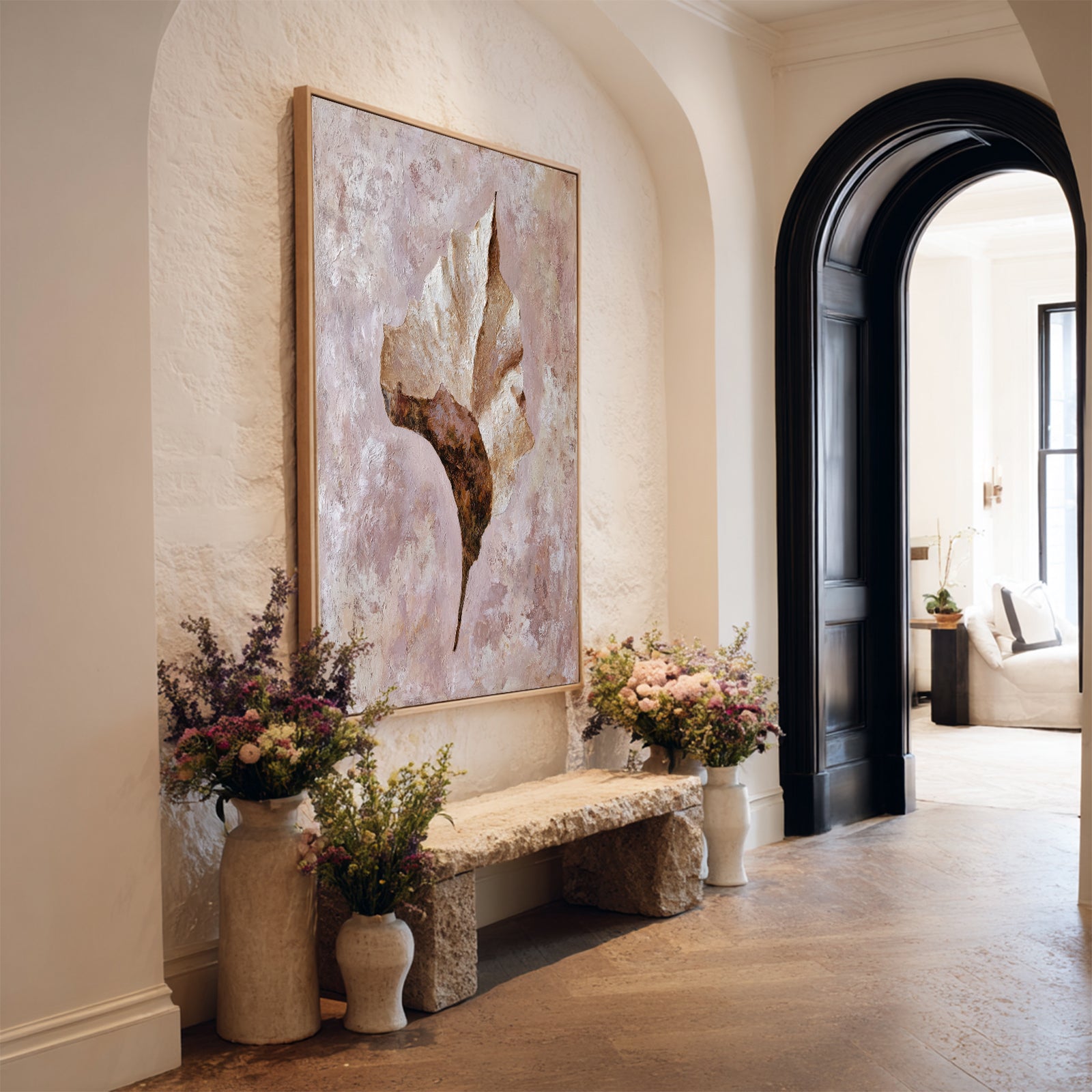 Textured Leaf Painting #TL3677