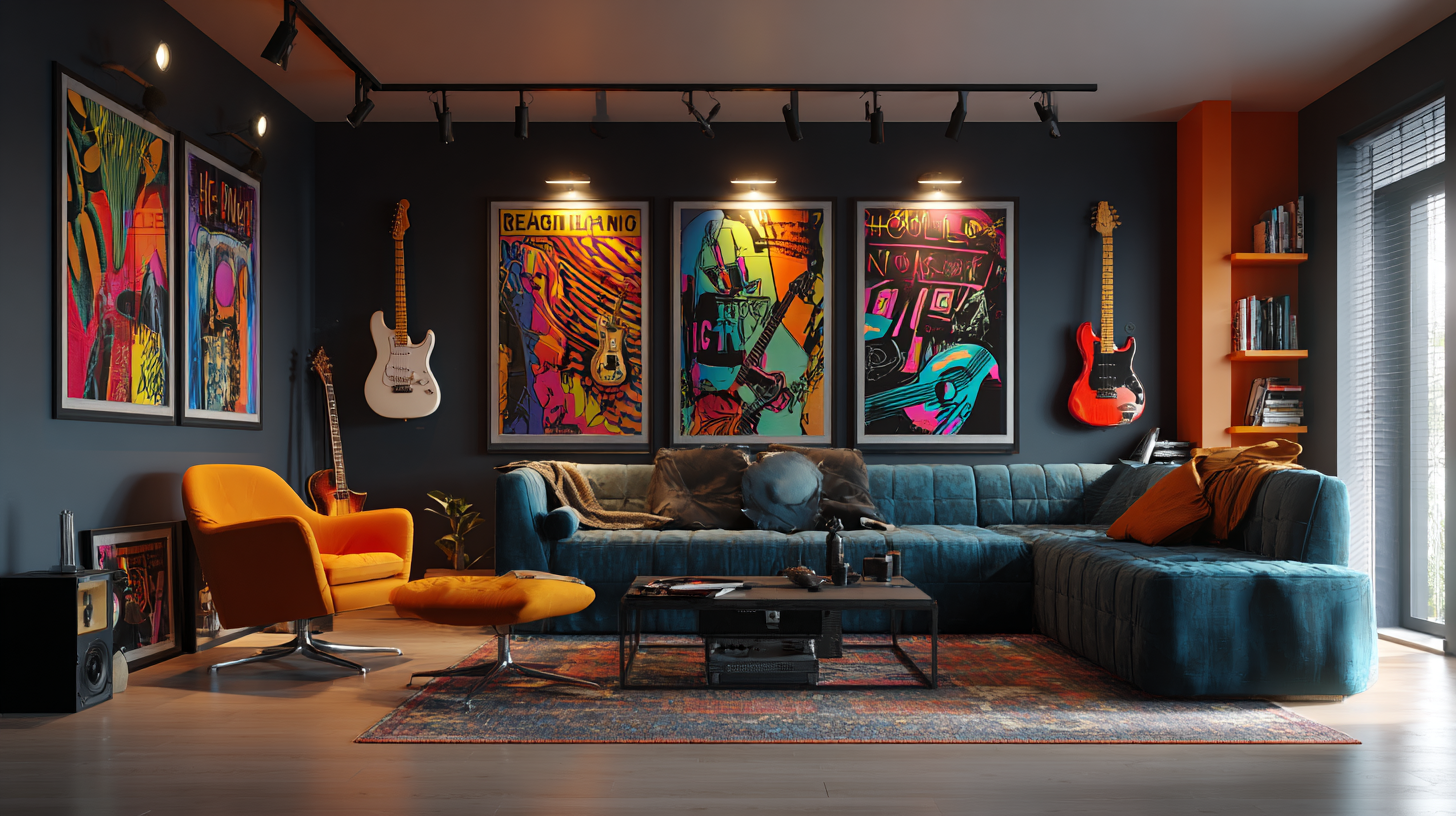 Transform Your Living Space: Home Design Inspiration with Rock Canvas Music Pop Art