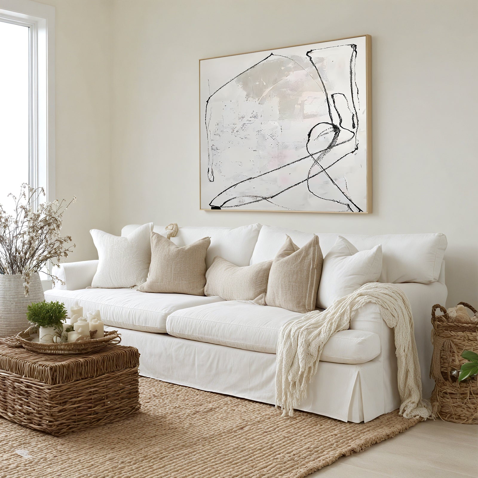 Minimalist Black & White Painting #MBW987