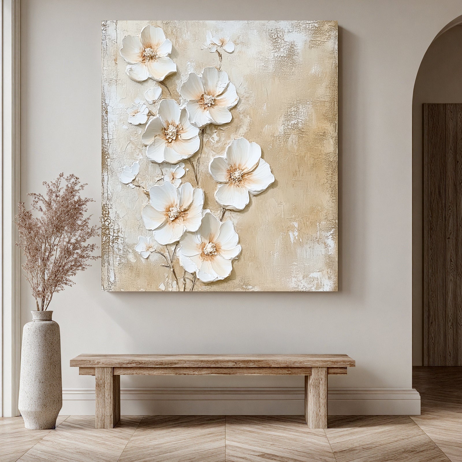 Modern-Floral-Relief-Painting-#MFR8251-04