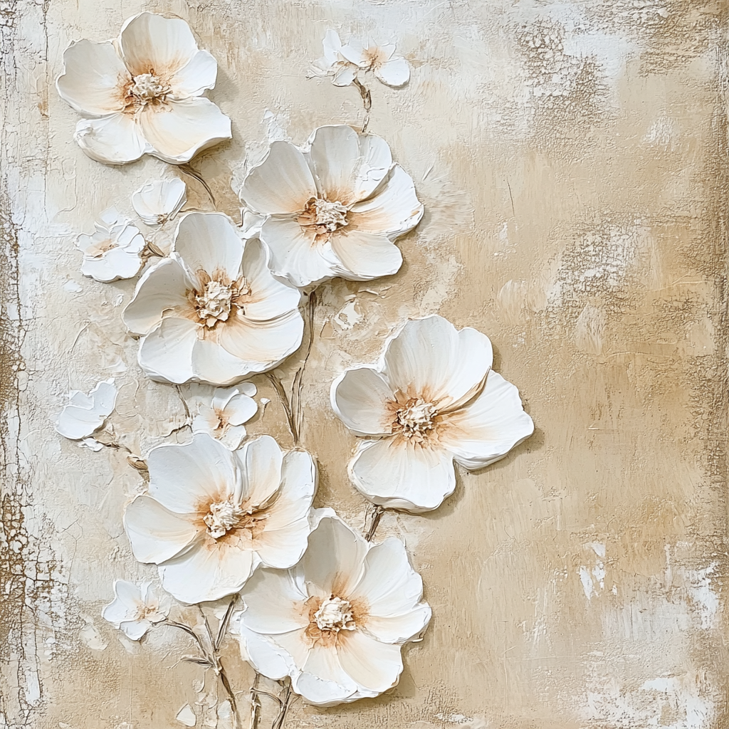 Modern-Floral-Relief-Painting-#MFR8251-10