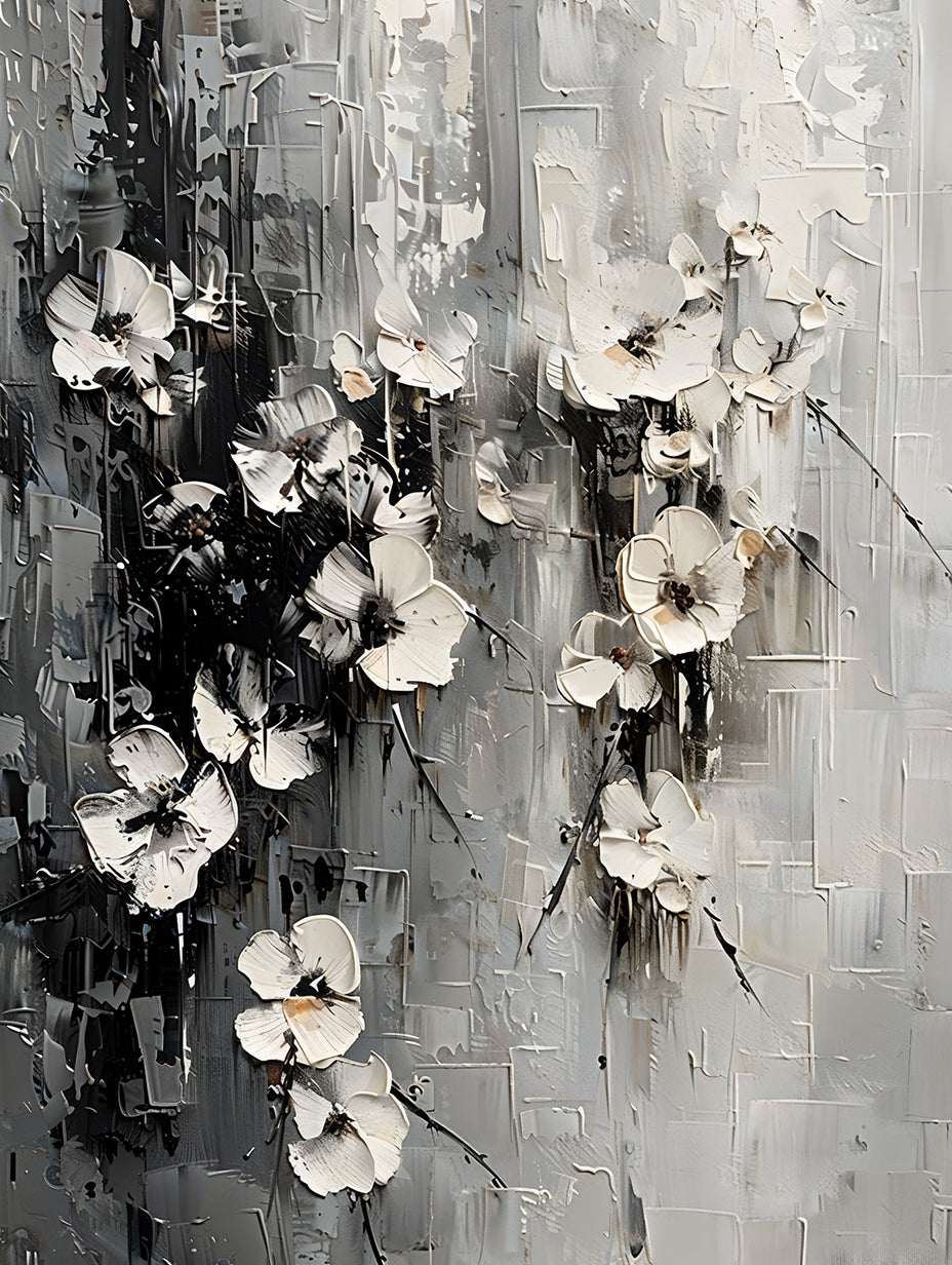 Monochrome-Floral-Painting-#AF203-08