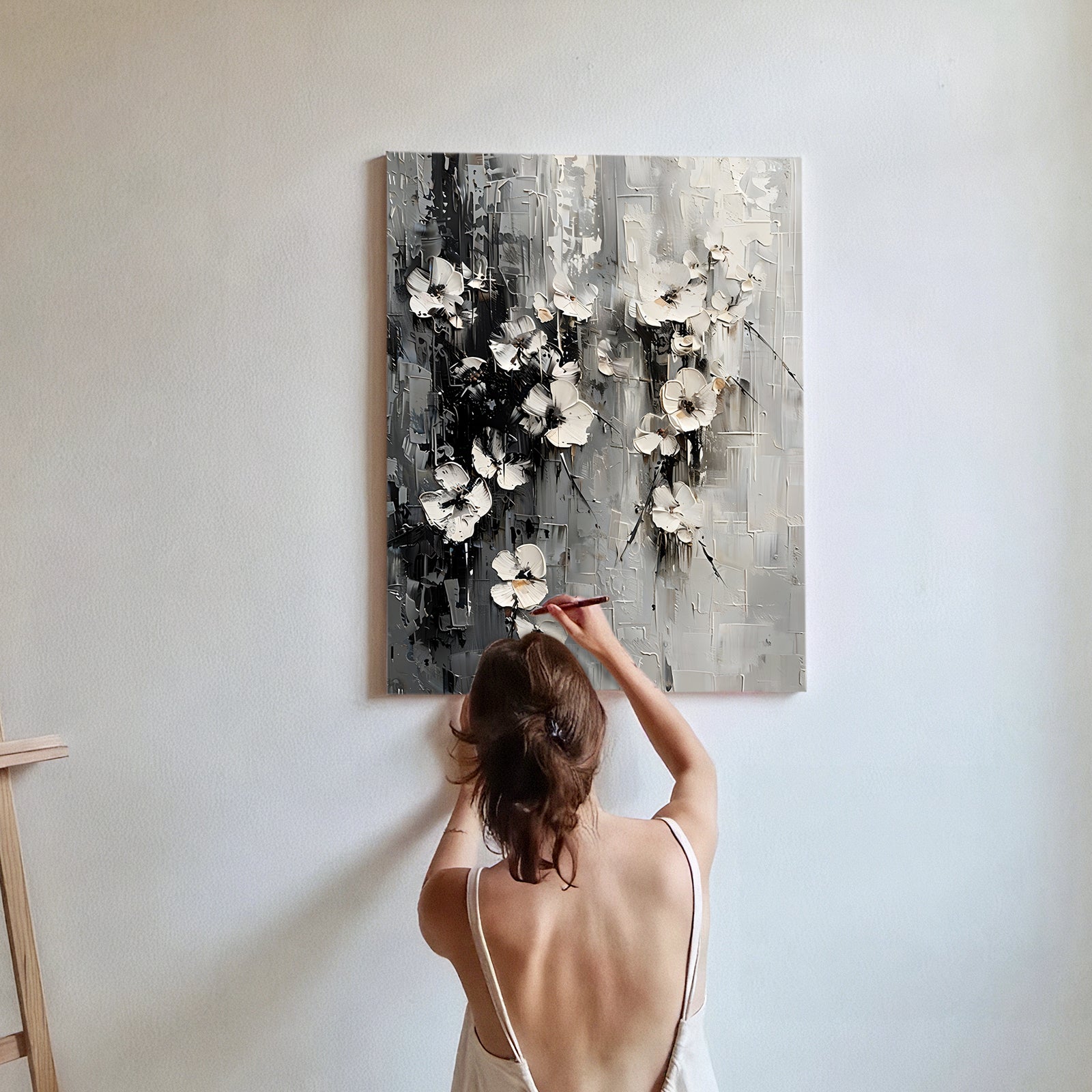 Monochrome-Floral-Painting-#AF203-10